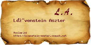 Lövenstein Aszter névjegykártya